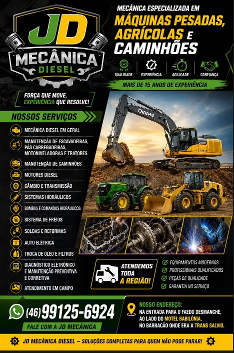 JD Mecânica a Diesel - Folheto Oficial e Serviços Especializados